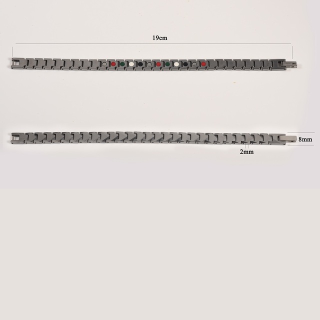 Bransoletka łańcuszkowa z biżuterii wolframu koloru srebrnego, z magnesami podczerwieni i jonami ujemnymi turmalinowej zdrowej energii - Wianko - 10