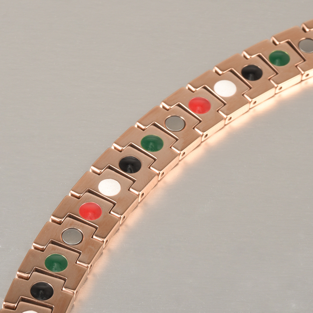 Bransoletka łańcuszkowa z biżuterii wolframu koloru srebrnego, z magnesami podczerwieni i jonami ujemnymi turmalinowej zdrowej energii - Wianko - 5