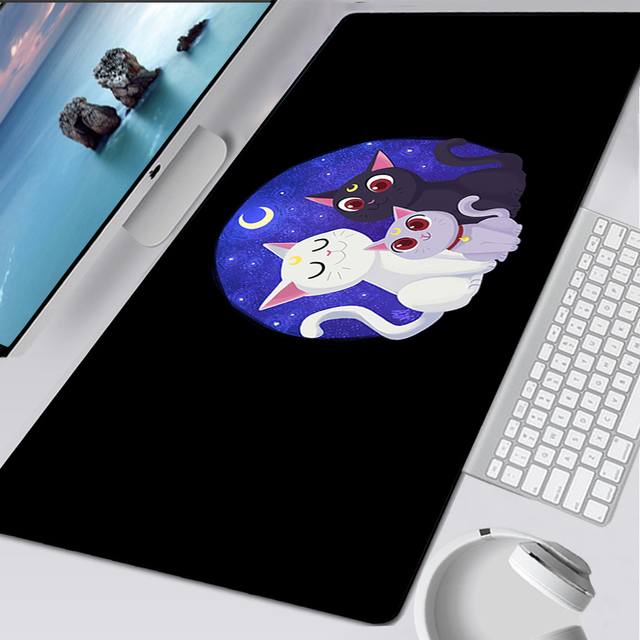 Duża podkładka pod mysz do gier komputerowych - Cute Anime Sailor Moon Cat - Wianko - 6