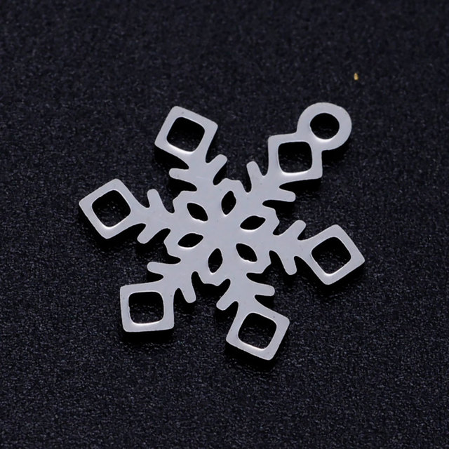 Kryształowy płatek śniegu ze stali nierdzewnej (5 sztuk/partia) - OEM urok dla bransoletka - dostępne w  hurtowniach fabrycznych - Wianko - 2