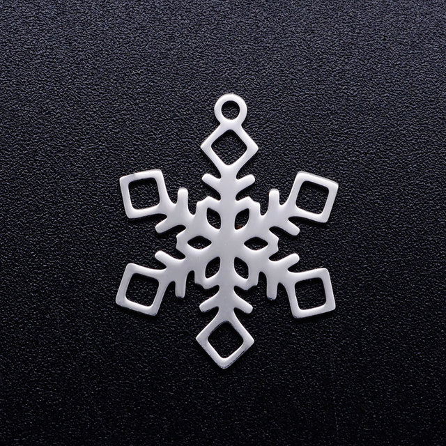 Kryształowy płatek śniegu ze stali nierdzewnej (5 sztuk/partia) - OEM urok dla bransoletka - dostępne w  hurtowniach fabrycznych - Wianko - 3