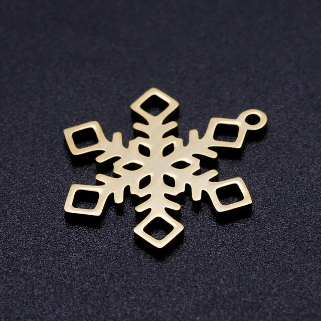 Kryształowy płatek śniegu ze stali nierdzewnej (5 sztuk/partia) - OEM urok dla bransoletka - dostępne w  hurtowniach fabrycznych - Wianko - 11
