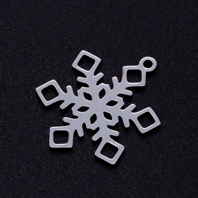 Kryształowy płatek śniegu ze stali nierdzewnej (5 sztuk/partia) - OEM urok dla bransoletka - dostępne w  hurtowniach fabrycznych - Wianko - 5