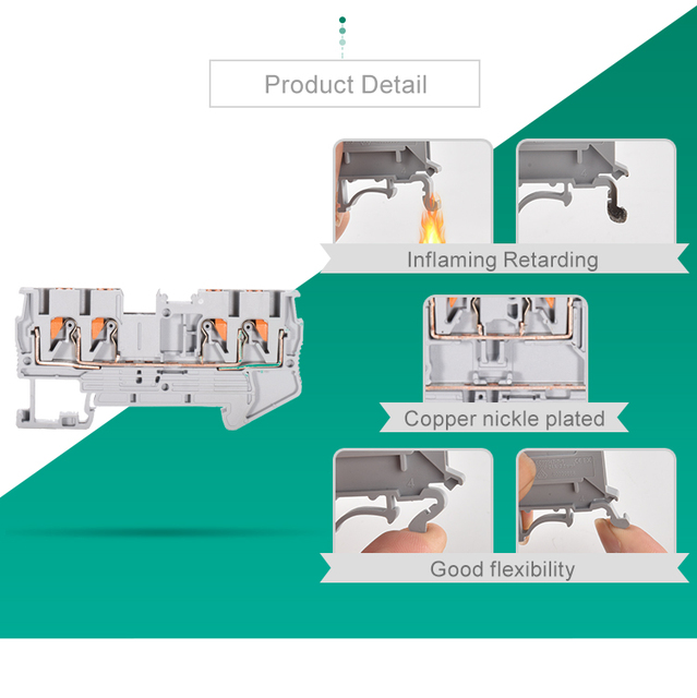 Zacisk blok Quattro Push-In na szynę Din typu Twin ST2-2.5/2X2, drut dyrygent PT2.5, 10 sztuk - Wianko - 9