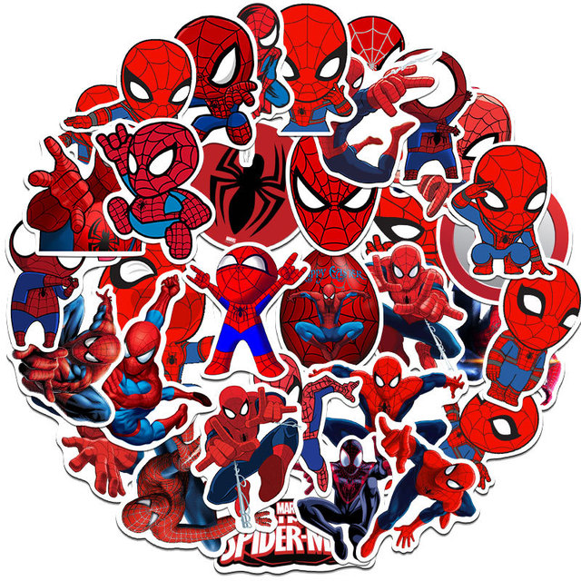 35 naklejek Marvel Spiderman dla dzieci - anime, kawaii, bagaż, notebook, scrapbooking - Wianko - 2