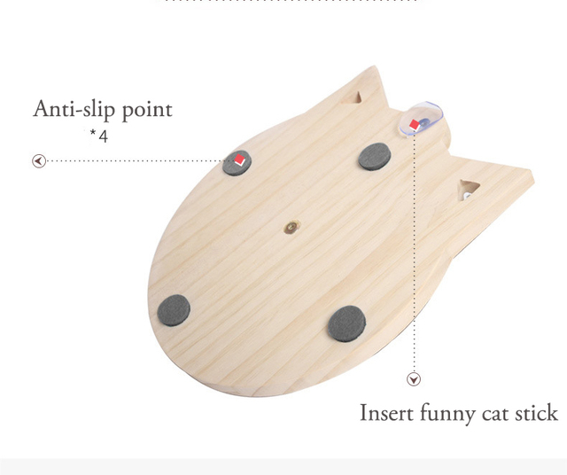 Zabawka dla kota - drewniana wieża z 3 poziomami, tunel, myszy i piłka - Wianko - 9