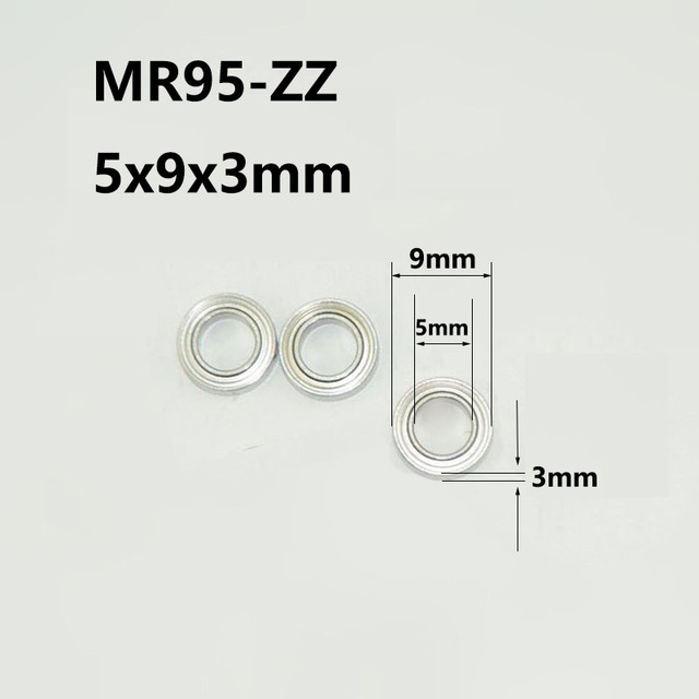5 sztuk łożysk MR95ZZ 5x9x3mm miniaturowych, wysokiej jakości łożysko ze stali MR95ZZ MR95-ZZ - Wianko - 3