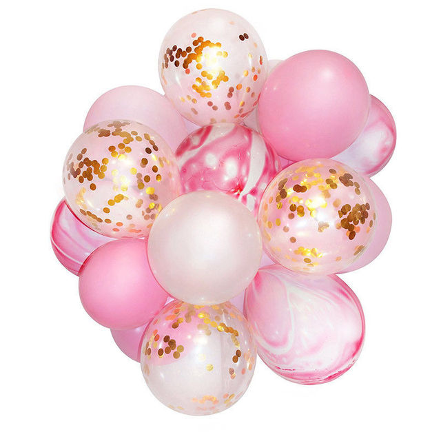 21 sztuk białych, różowych i złotych balonów konfetti 12 cali - idealne na ślub, urodziny, dekoracje świąteczne - Wianko - 2