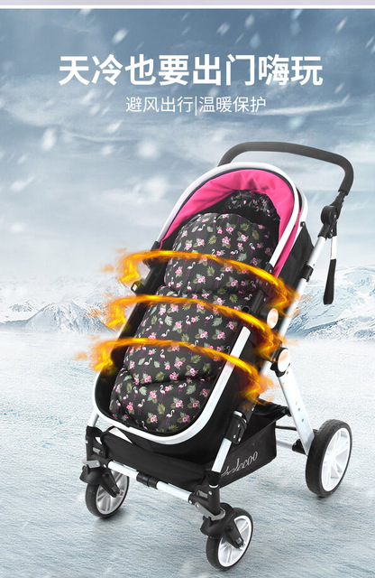 Wózek wielofunkcyjny zimowy - nakładka, śpiwór, ochrona na buty (dziecięca), siedzisko bawełniane - Wianko - 4