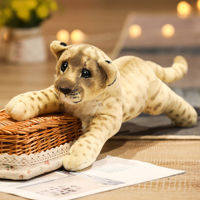 Pluszowa symulacja lwa tygrysa i leoparda - miękkie, urocze, dziecięce zabawki dekoracyjne na urodziny - Wianko - 13