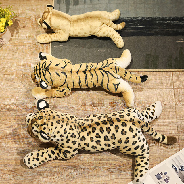Pluszowa symulacja lwa tygrysa i leoparda - miękkie, urocze, dziecięce zabawki dekoracyjne na urodziny - Wianko - 16
