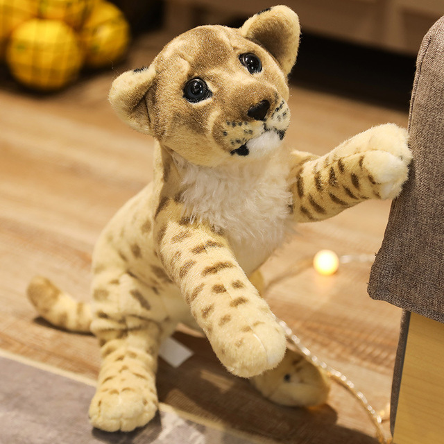 Pluszowa symulacja lwa tygrysa i leoparda - miękkie, urocze, dziecięce zabawki dekoracyjne na urodziny - Wianko - 7