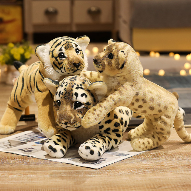 Pluszowa symulacja lwa tygrysa i leoparda - miękkie, urocze, dziecięce zabawki dekoracyjne na urodziny - Wianko - 15