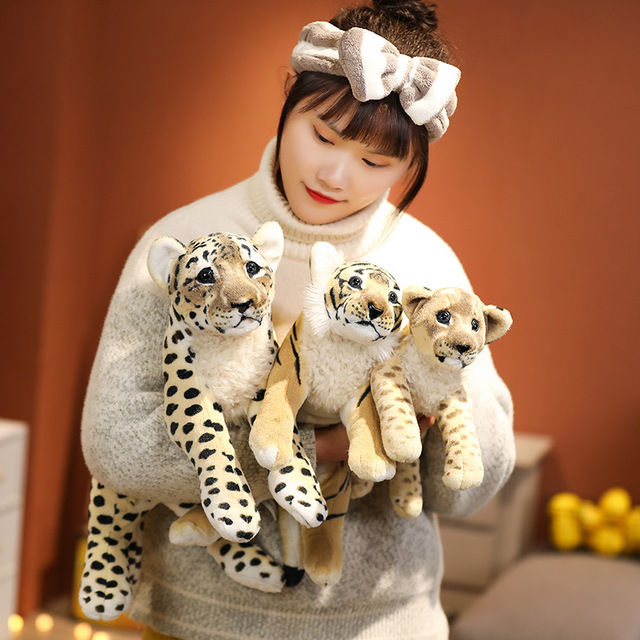 Pluszowa symulacja lwa tygrysa i leoparda - miękkie, urocze, dziecięce zabawki dekoracyjne na urodziny - Wianko - 9