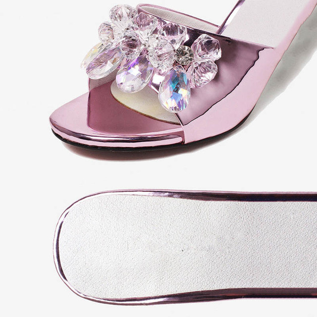 Kapcie damskie luksusowe sandały na płytkim obcasie - stylowe pantofle z ozdobnymi koralikami i antypoślizgową podeszwą - Wianko - 9