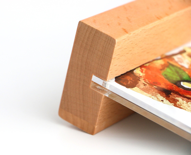 Stojak na menu z panelami akrylowymi do restauracji, ramka na zdjęcia z magnesami, drewniane biurko A6/A5/A4 - Wianko - 28