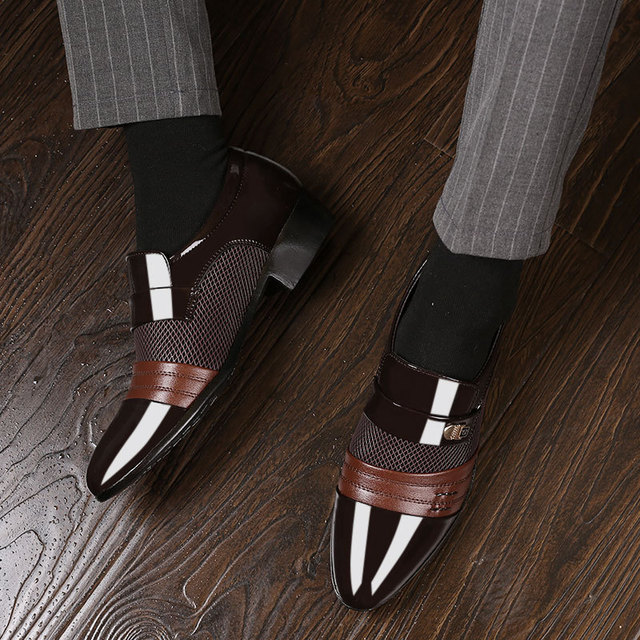 Męskie buty wizytowe Hot9 Slip on Men Dress Shoes - stylowe oxfordy 2020 z wysokiej jakości skóry - Wianko - 23