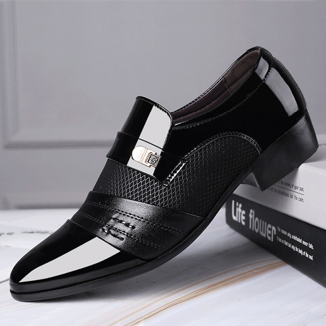 Męskie buty wizytowe Hot9 Slip on Men Dress Shoes - stylowe oxfordy 2020 z wysokiej jakości skóry - Wianko - 18