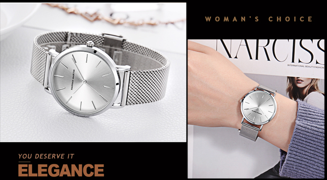 Hannah Martin - Luksusowy zegarek damski w stylu DW, siatka ze stali nierdzewnej w różowym złocie, wodoodporny, kwarcowy - Wianko - 31