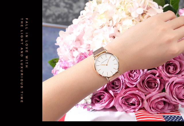 Hannah Martin - Luksusowy zegarek damski w stylu DW, siatka ze stali nierdzewnej w różowym złocie, wodoodporny, kwarcowy - Wianko - 24
