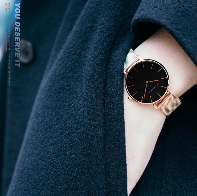 Hannah Martin - Luksusowy zegarek damski w stylu DW, siatka ze stali nierdzewnej w różowym złocie, wodoodporny, kwarcowy - Wianko - 12