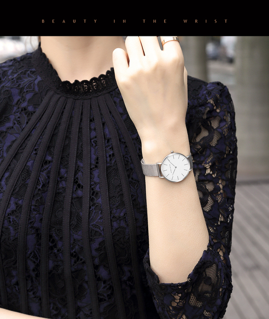 Hannah Martin - Luksusowy zegarek damski w stylu DW, siatka ze stali nierdzewnej w różowym złocie, wodoodporny, kwarcowy - Wianko - 25