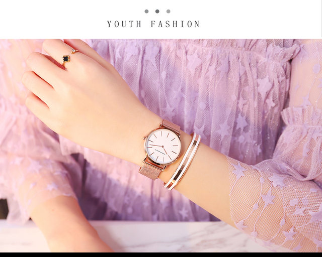 Hannah Martin - Luksusowy zegarek damski w stylu DW, siatka ze stali nierdzewnej w różowym złocie, wodoodporny, kwarcowy - Wianko - 9