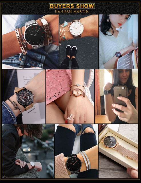 Hannah Martin - Luksusowy zegarek damski w stylu DW, siatka ze stali nierdzewnej w różowym złocie, wodoodporny, kwarcowy - Wianko - 34