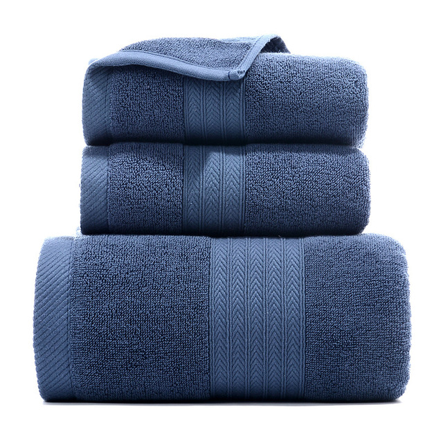 Zestaw 3 miękkich ręczników kąpielowych dla dorosłych z 100% bawełny, bardzo chłonnych - Wianko - 19