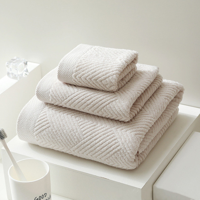 Zestaw 3 miękkich ręczników kąpielowych dla dorosłych z 100% bawełny, bardzo chłonnych - Wianko - 7