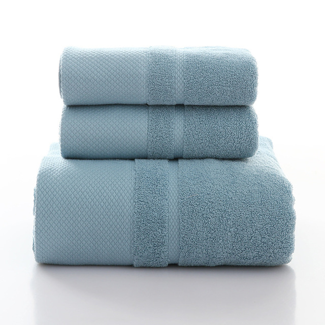 Zestaw 3 miękkich ręczników kąpielowych dla dorosłych z 100% bawełny, bardzo chłonnych - Wianko - 23