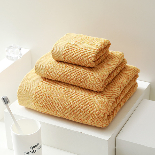 Zestaw 3 miękkich ręczników kąpielowych dla dorosłych z 100% bawełny, bardzo chłonnych - Wianko - 6