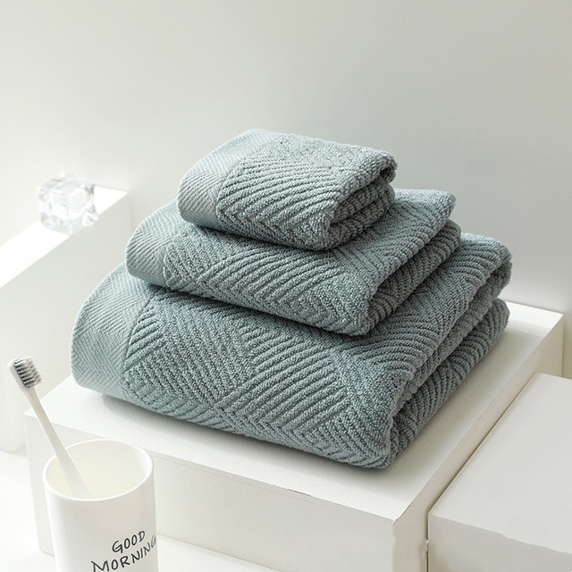 Zestaw 3 miękkich ręczników kąpielowych dla dorosłych z 100% bawełny, bardzo chłonnych - Wianko - 8