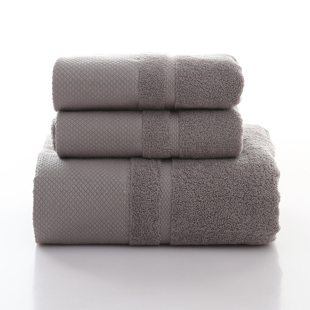 Zestaw 3 miękkich ręczników kąpielowych dla dorosłych z 100% bawełny, bardzo chłonnych - Wianko - 24