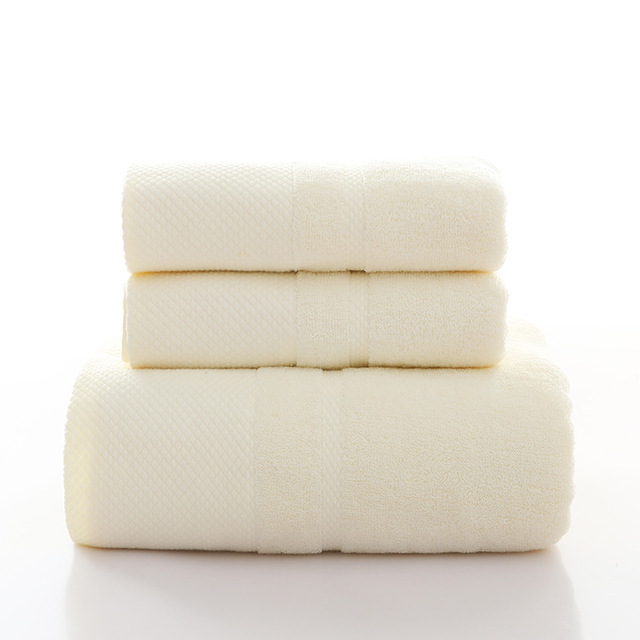 Zestaw 3 miękkich ręczników kąpielowych dla dorosłych z 100% bawełny, bardzo chłonnych - Wianko - 25