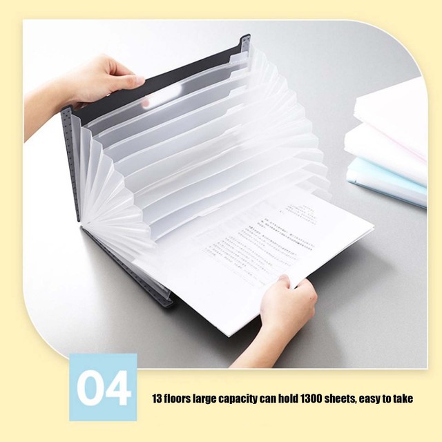 Folder na dokumenty przenośny z wieloma warstwami przechowywania, rozkładane biurko, idealne dla materiałów biurowych - Wianko - 6