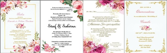 Zaproszenia ślubne Różowe Złoto z wiosennym kwiatowym motywem, drukowane laserowo, wycięte z eleganckim dodatkiem wstążki i kopertą DIY Quinceanera - 50 szt - Wianko - 7