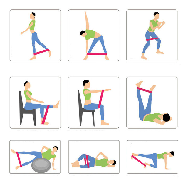 Zestaw 5 opasek gumowych Fit do ćwiczeń odpornościowych, elastyczny pas do Pilates, jogi i treningu dla kobiet i mężczyzn - Wianko - 14