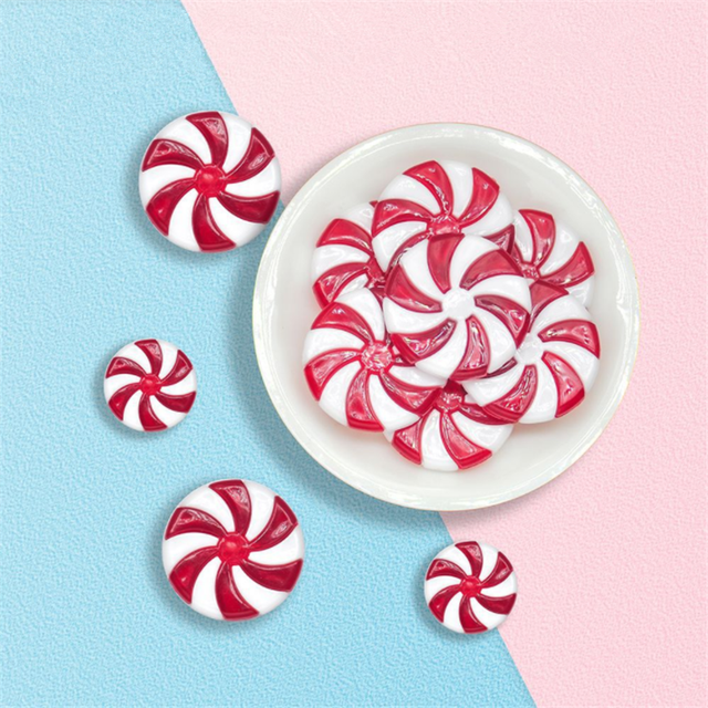 Wisiorek dekoracyjny na choinkę - symulacja Lollipop, czerwono-białe cukierki - nowość 2022 - Wianko - 1