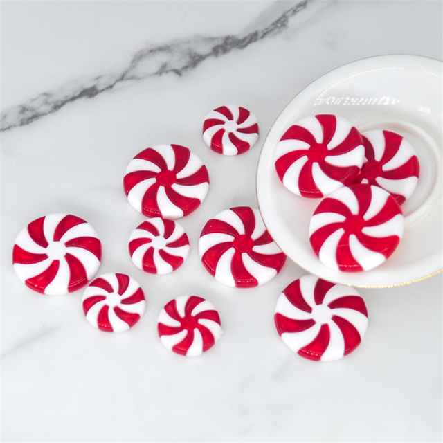 Wisiorek dekoracyjny na choinkę - symulacja Lollipop, czerwono-białe cukierki - nowość 2022 - Wianko - 5