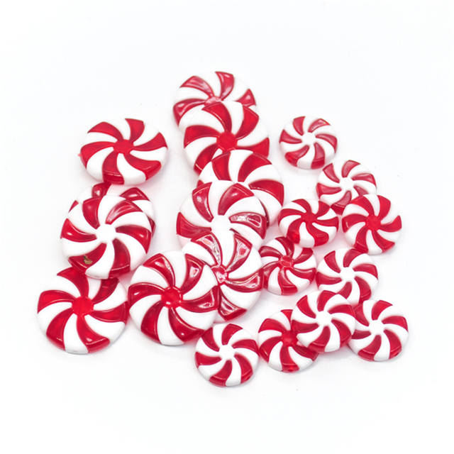 Wisiorek dekoracyjny na choinkę - symulacja Lollipop, czerwono-białe cukierki - nowość 2022 - Wianko - 3