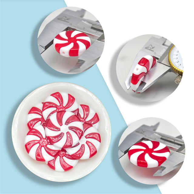 Wisiorek dekoracyjny na choinkę - symulacja Lollipop, czerwono-białe cukierki - nowość 2022 - Wianko - 7