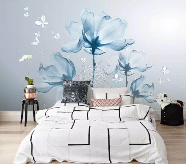 Niestandardowa tapeta ścienna 3D z kwiatowym motywem do salonu i sypialni - Wianko - 6