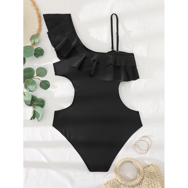 Kobiecy jednoczęściowy strój kąpielowy 2021 - wzburzający krój, push-up, monokini - Wianko - 7