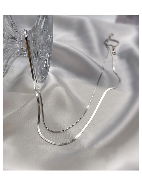 DWUWARSTWOWY NASZYJNIK VENTFILLE 925 Sterling Silver z kością wężyka dla kobiet - układanie niszy, design, biżuteria 2021 - Wianko - 2