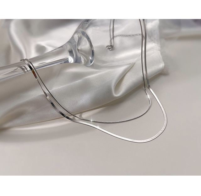 DWUWARSTWOWY NASZYJNIK VENTFILLE 925 Sterling Silver z kością wężyka dla kobiet - układanie niszy, design, biżuteria 2021 - Wianko - 10