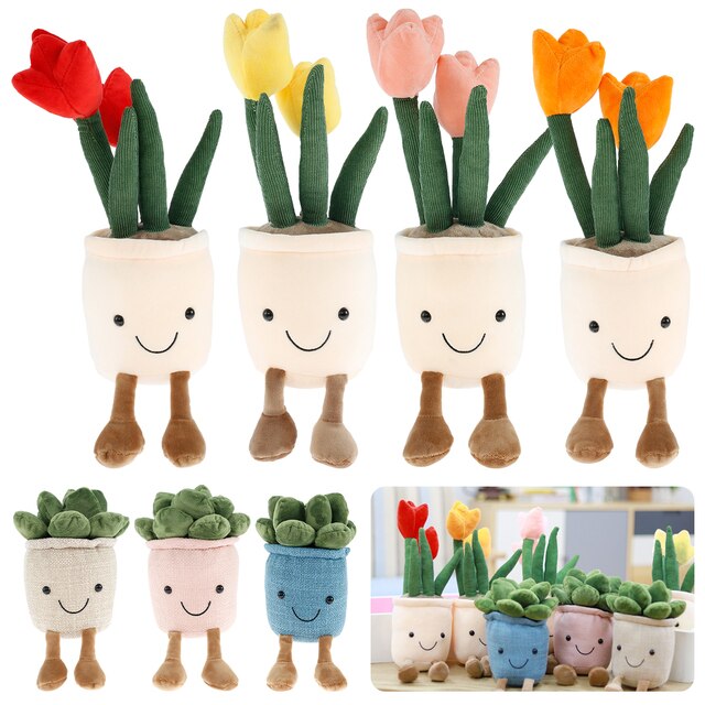 Pluszowe sukulentowe zabawki - tulipan wypchana lalka roślina dekoracyjna dla dzieci - Wianko - 1