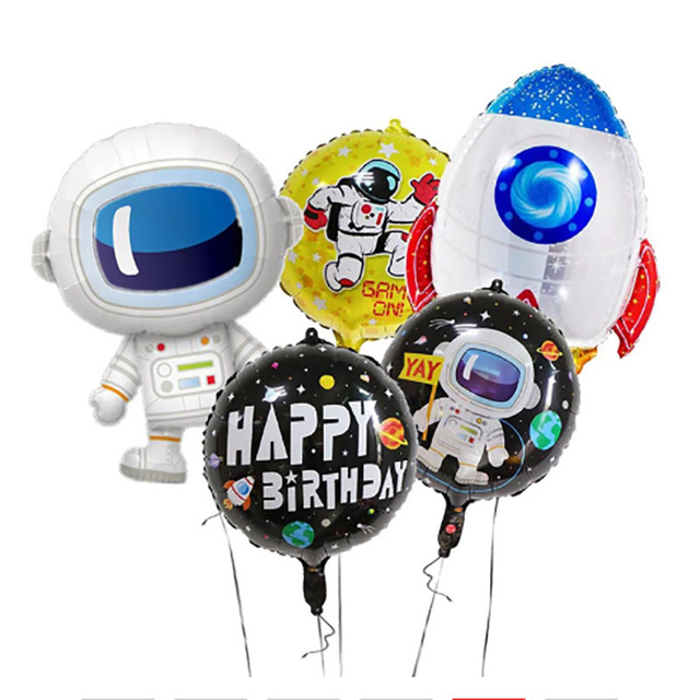Kosmiczna dekoracja urodzinowa DIY - Balon astronauty na rakiety w 4D z planetą - idealna do przyozdobienia imprezy dla dzieci - Globos Baby Shower - Wianko - 5