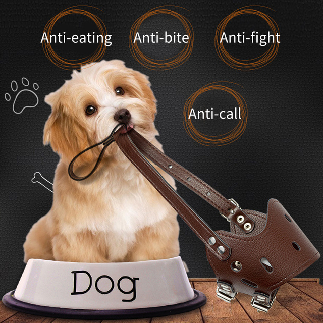 Regulowany kaganiec dla psa z PU skóry - przeciw ujadaniu, gryzieniu, do szkolenia oraz na spacery - dla małych, średnich i dużych psów, rozmiary XS-XL - Wianko - 3