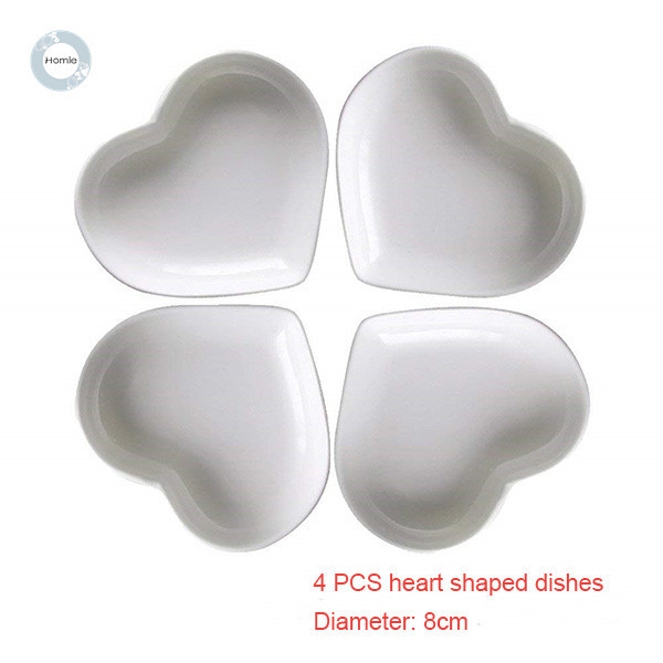 Naczynia ceramiczne Homies: 4 sztuki serce sosjerka, mały spodek, płytkie talerze - Wianko - 9